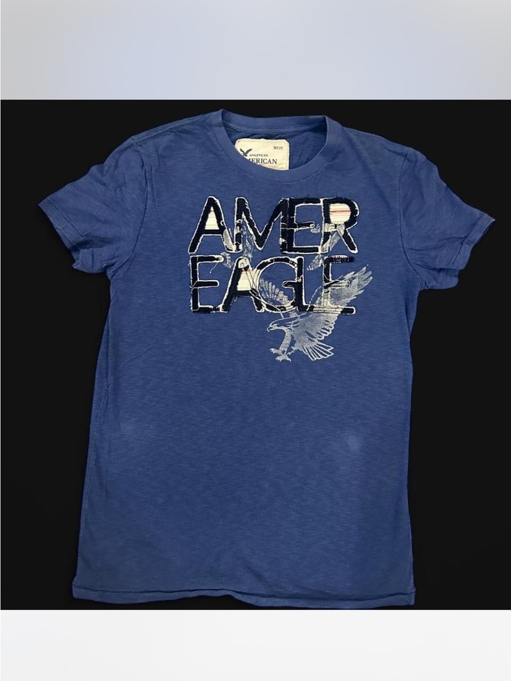 American Eagle Outfitters Blue Graphic Logo Tee